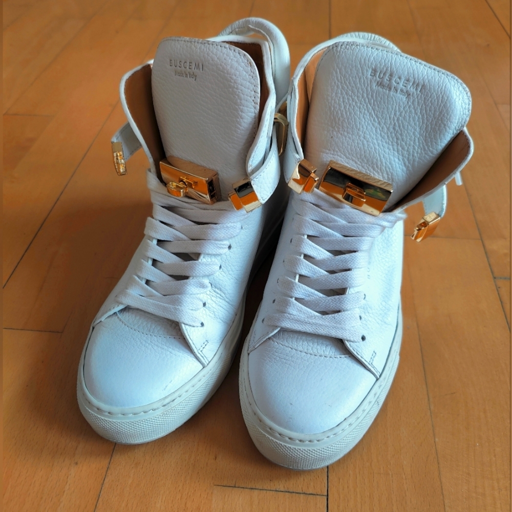 Buscemi wedge sneakers white leather eu 39/us 8.5